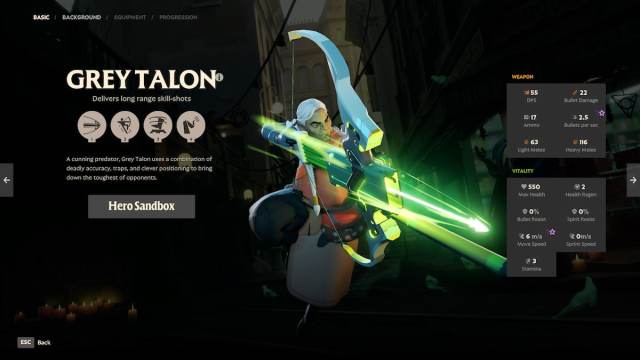 An image of Grey Talon from Deadlock, an archer that snipes opponents.