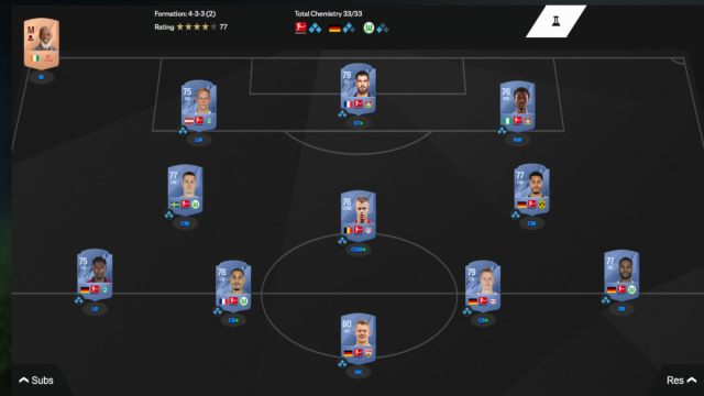 A Bundesliga starter squad full of concept players in EA FC 25.