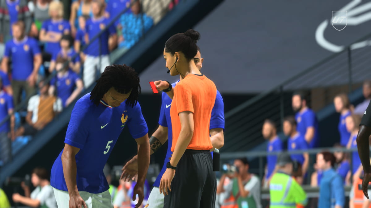 Nathan Ake receives a red card in EA FC 25 Ultimate Team.