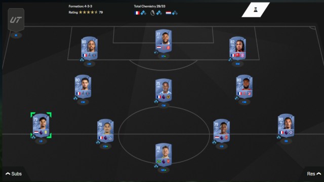 A hybrid starter squad in EA FC 25.