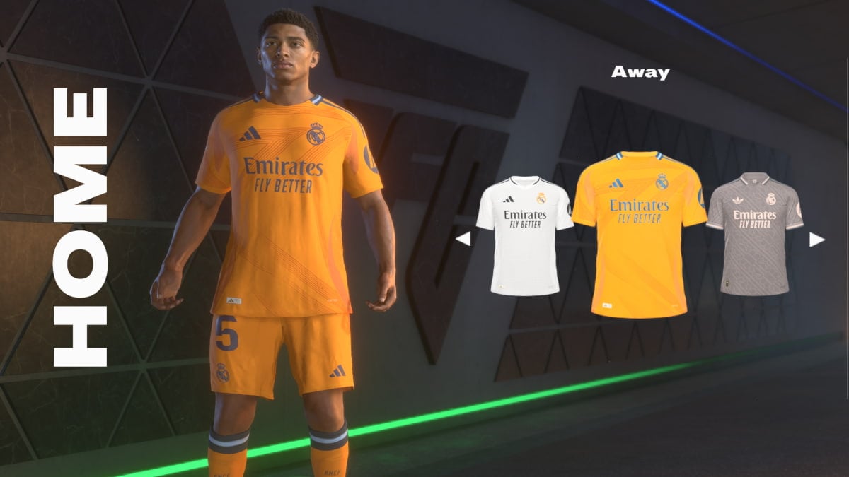 An overview of the Real Madrid away kit in EA FC 25.