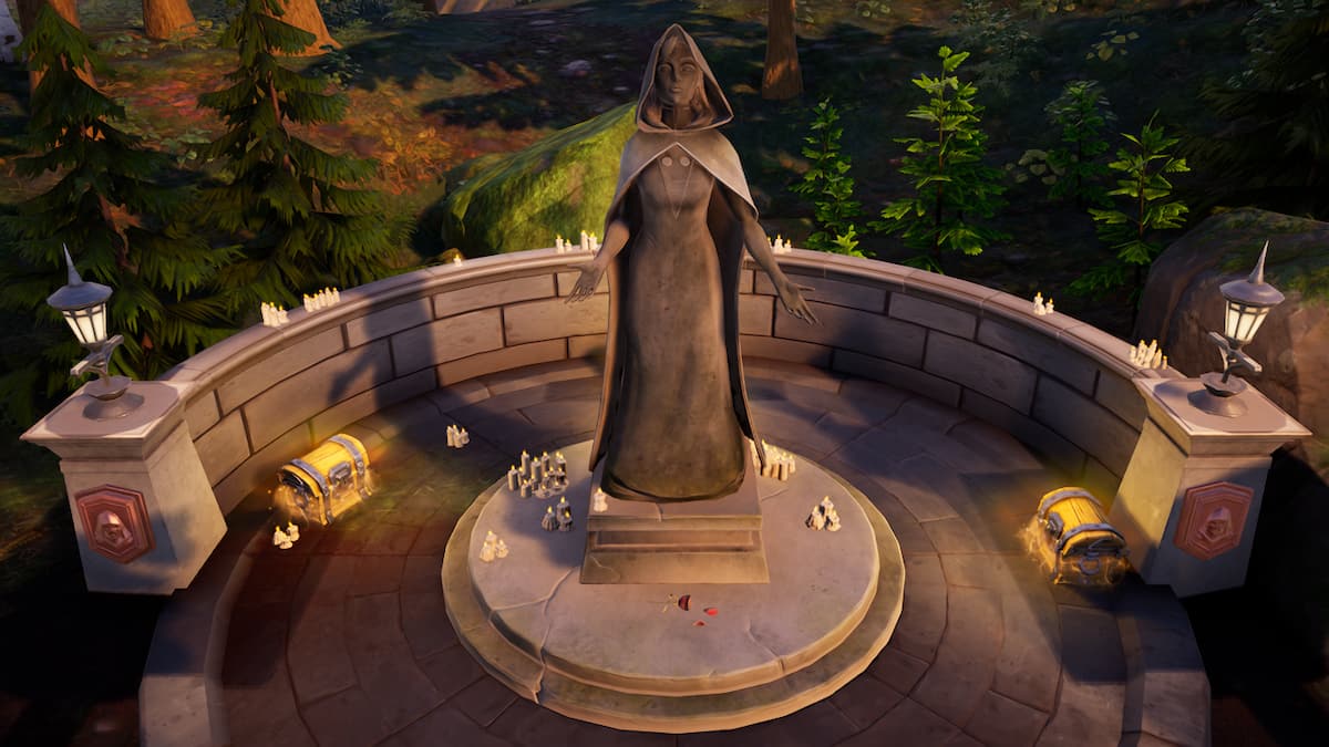 Picture showing the Memorial Statue in Fortnite.