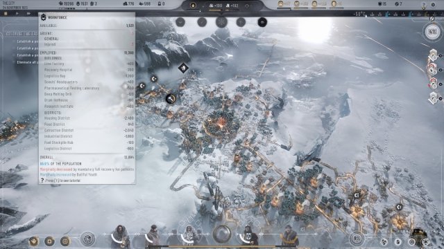 Workforce tooltip in Frostpunk 2