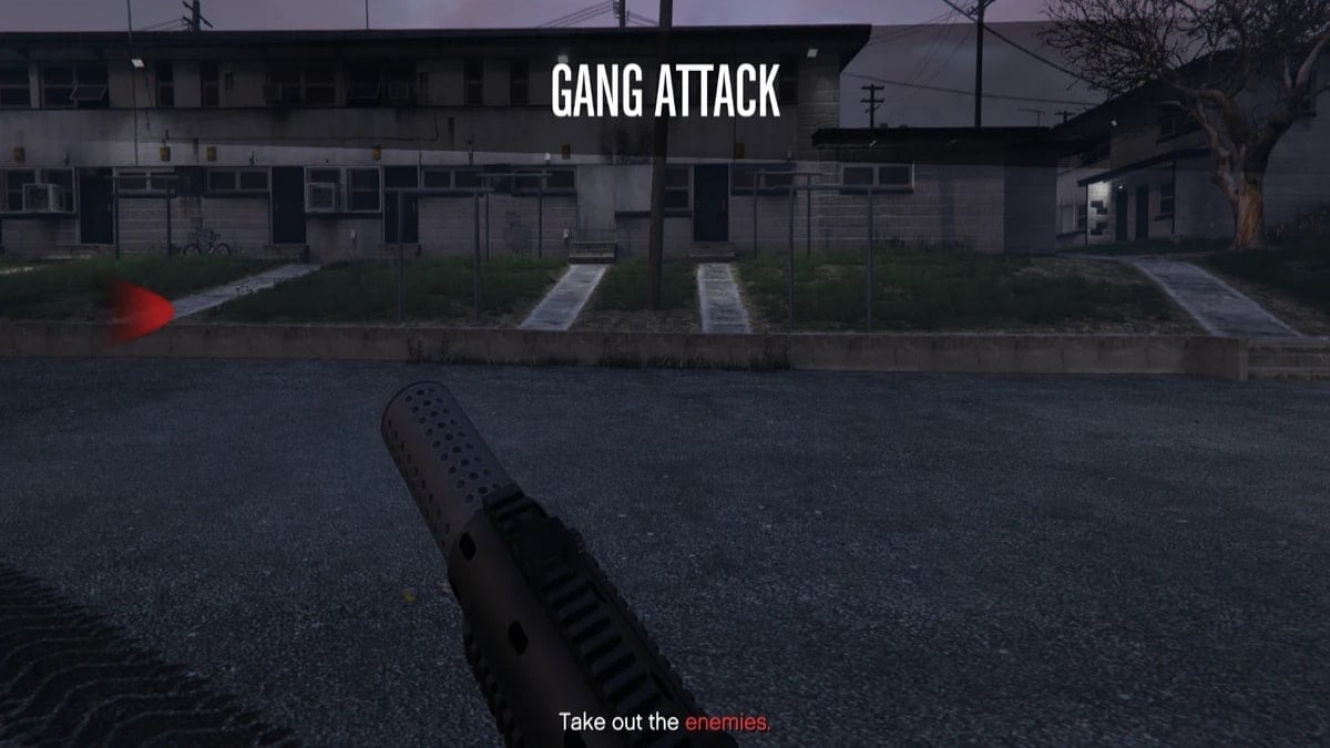 A gang attack being triggered in GTA 5