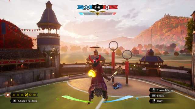 Picture showing the Beater with their bat and Bludger locking on the enemy player in Harry Potter Quidditch Champions.