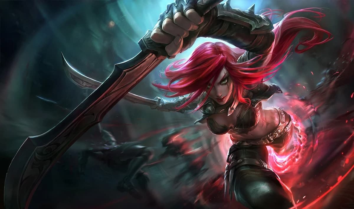 A female with red hair preparing to dash into combat with a blade in hand.