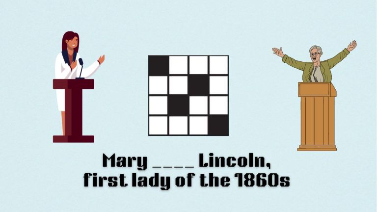 art for mary lincoln first lady of the 1860s clue in nyt mini crossword