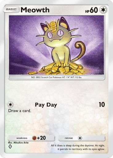 Artwork for Meowth in Genetic Apex