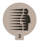 A beige circle with a human figure with blurred lines coming out of it. This is Mirage's third ability from Deadlock