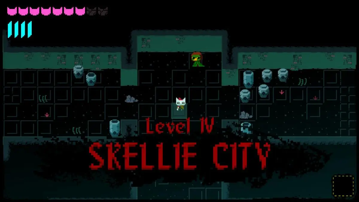 Level IV of Demontower with Skellie City level overlay on screen