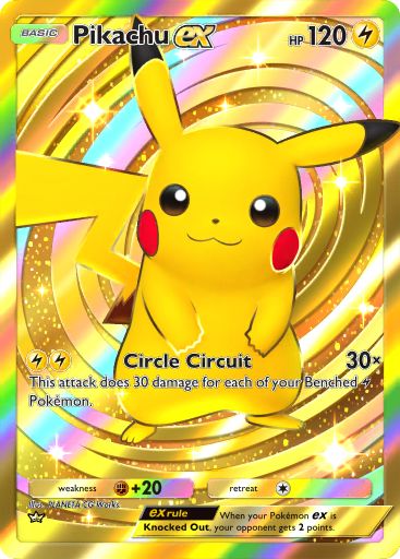 Pikachu ex gold from Genetic Apex