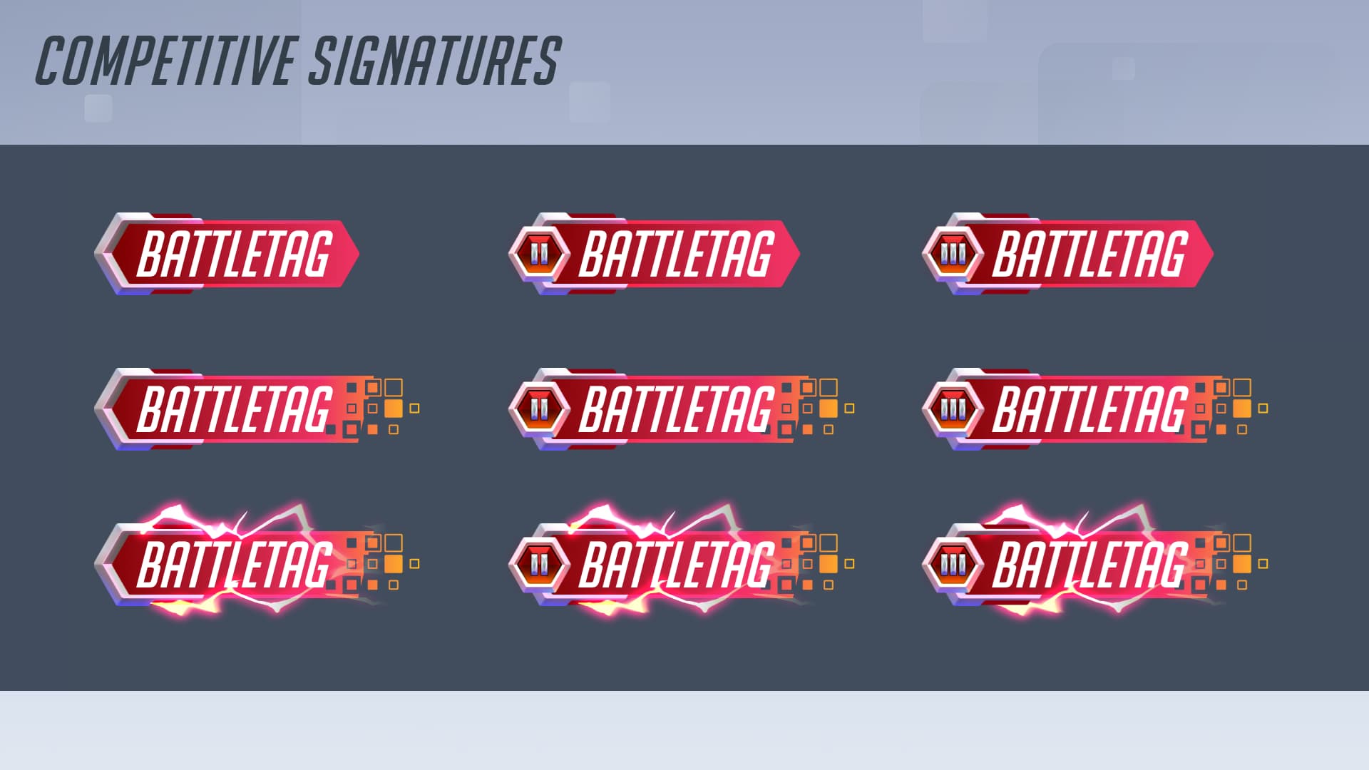 Nine examples of Signatures in Overwatch 2