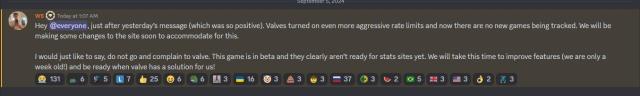 Ws message in Deadlock discord