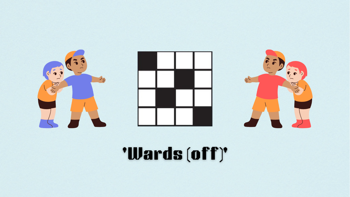 Picture showing the Wards (off) clue cover in NYT Mini Crossword.