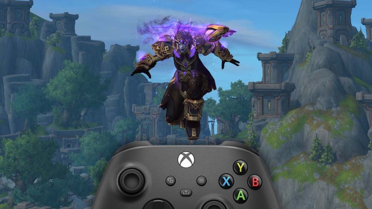 WoW Night Elf jumping over Xbox controller