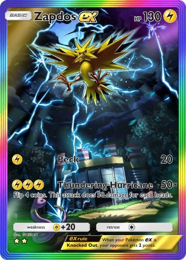 Zapdos ex full art from Genetic Apex