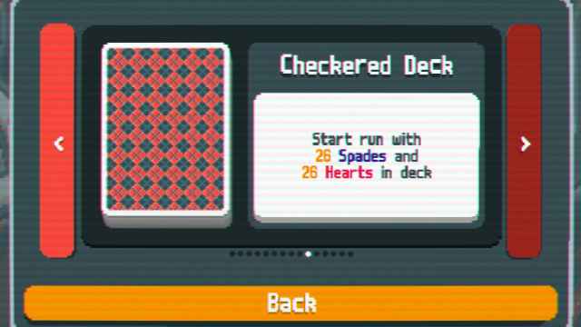 The Checkered Deck in Balatro that has black and red checkers on it.