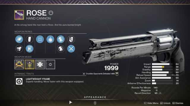 Rose roll in Destiny 2