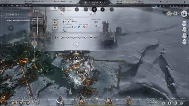 Industrial District menu in Frostpunk 2