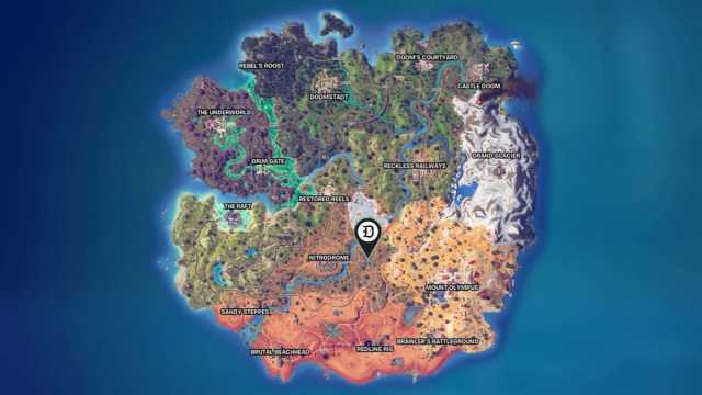 Shuri's location marked on the map in Fortnite.