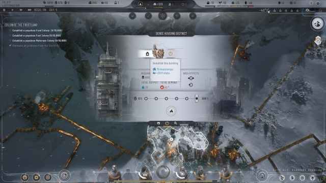 Research Institute in Housing District's menu in Frostpunk 2