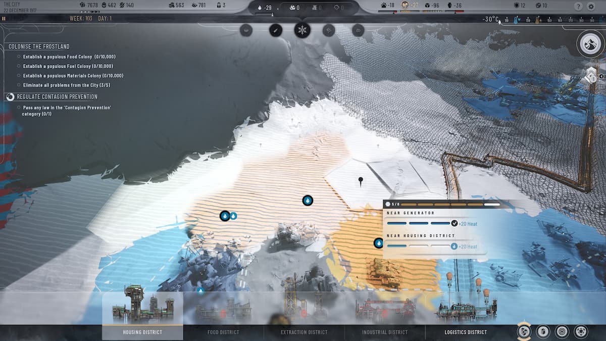Housing District construction in Frostpunk 2