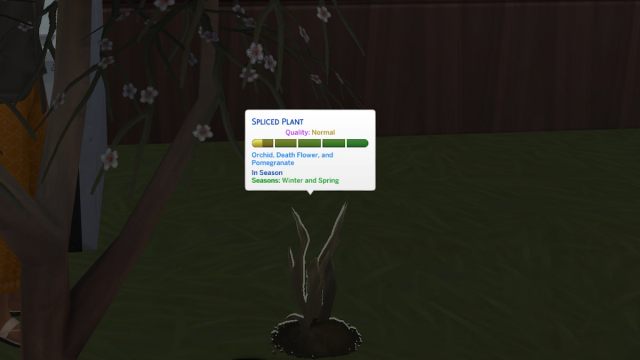 A spliced Death Flower growing in The Sims 4.