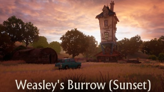 The Weasley's Burrow Sunset map in Harry Potter Quidditch Champions.