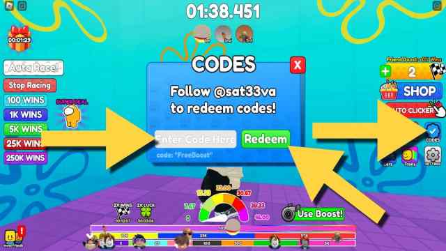 How to redeem codes for Meme Race