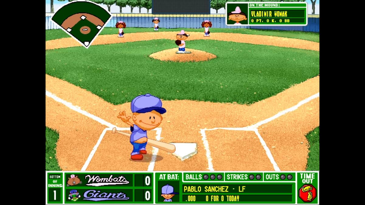 Pablo Sanchez steps up to the plate in Backyard Baseball '97