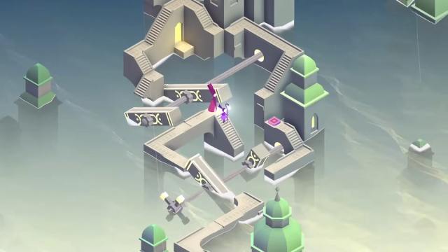 Ida walking through a stair puzzle in Monument Valley 3.