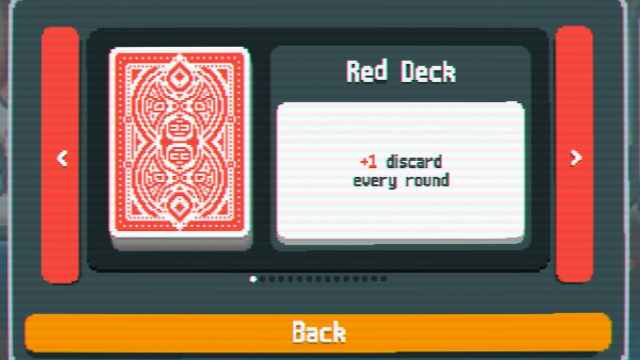 Red Deck in Balatro with a red eight painted on its back.