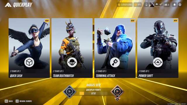 Quickplay mode select in THE FINALS