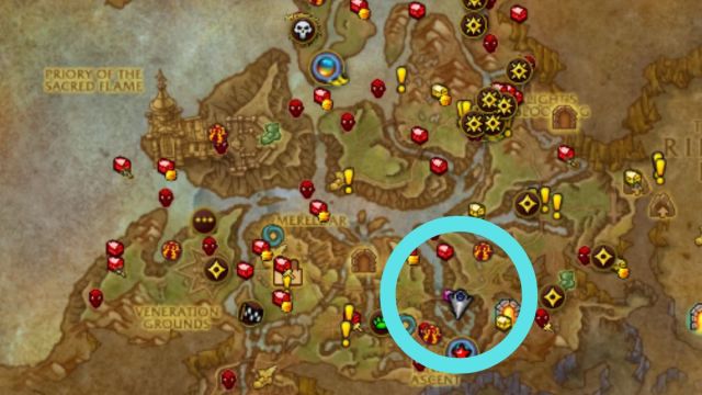 Map for Time Borrowed NPC in World of Warcraft.