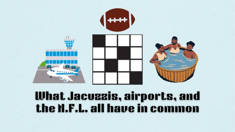 The What Jacuzzis, airports, and the N.F.L. all have in common clue for the NYT Mini Crossword.