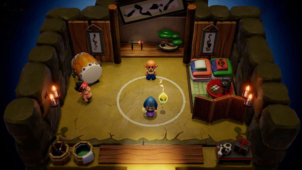 Zelda standing in the Slumber Dojo in Zelda: Echoes of Wisdom.