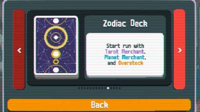 Zodiac Deck with planets of the Solar system drawn on its back in Balatro.