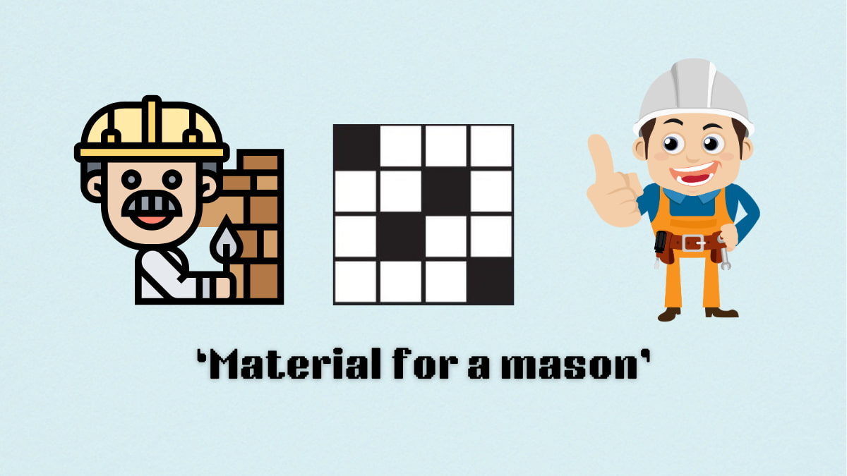 Picture showing the material for a mason clue cover in NYT Mini Crossword.