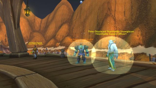 Vendors in World of Warcraft's 20th Anniversary event in Tanaris.