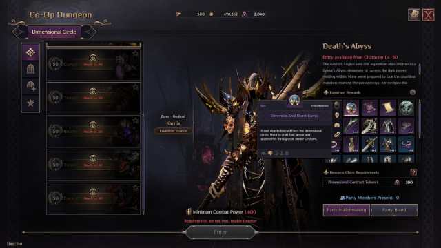 Death's Abyss Co-Op Dungeon in Throne and Lbierty