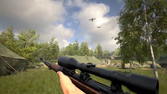 Hell Let Loose sniper with planes in front