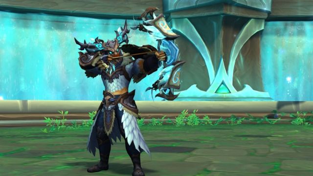 Hunter armor set shown in an older raid in World of Warcraft.