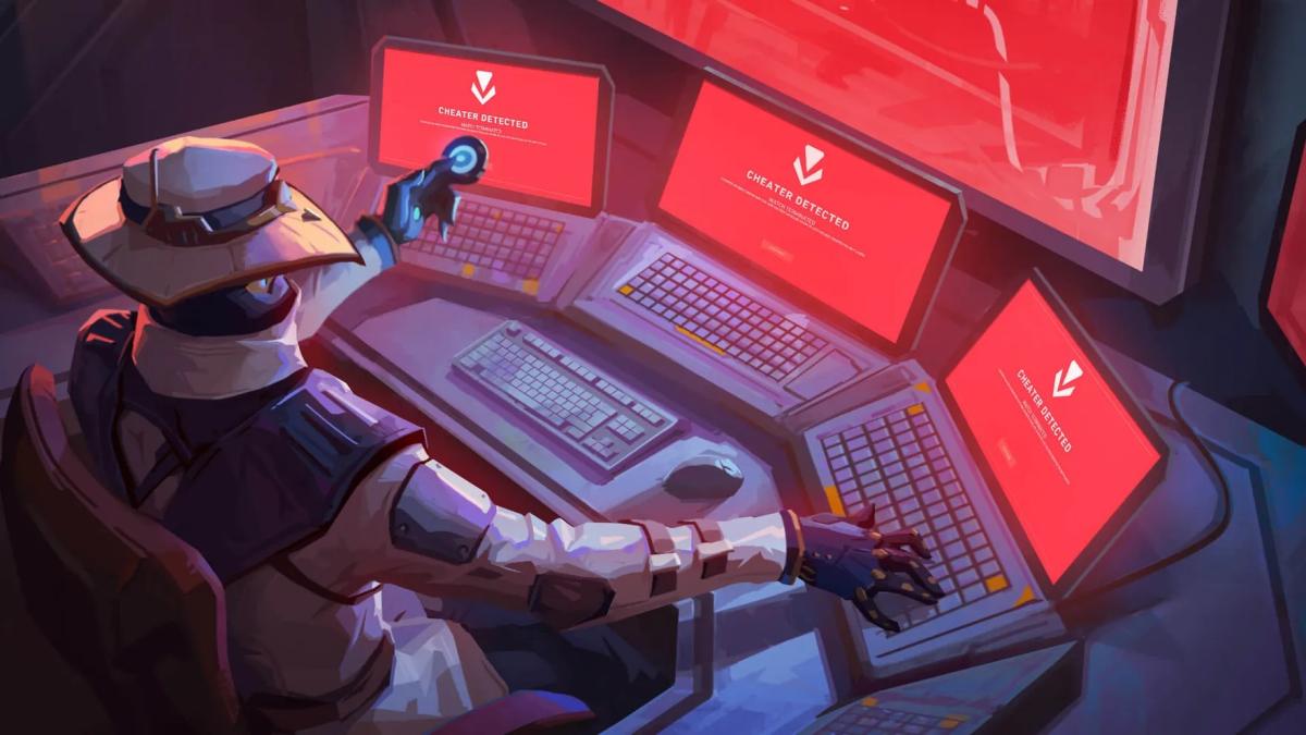 cypher looking at four red screens