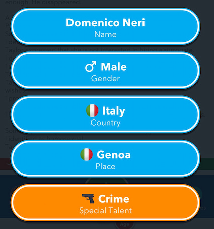Picture showing the Crime special talent in Alphabet Mafia challenge in Bitlife.