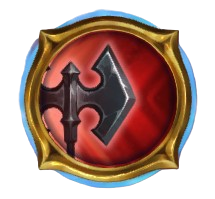 This screenshot of the Left-handed skill from The Bazaar shows readers a circular icon with a axe on the side.