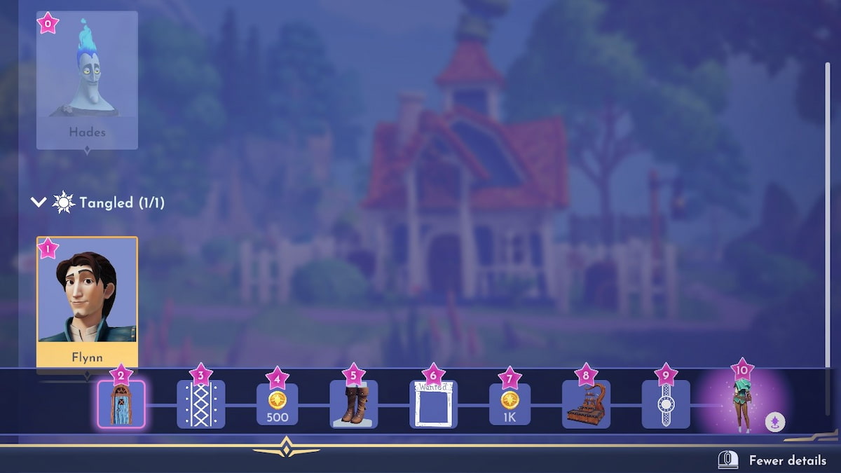 All of Flynn's friendship rewards in Disney Dreamlight Valley.