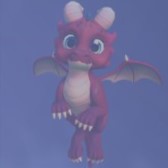 A Red Baby Dragon in Disney Dreamlight Valley.