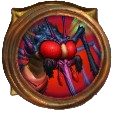 The Rush skill from Bazaar. This symbol shows a mosquito with red, bulbous eyes.