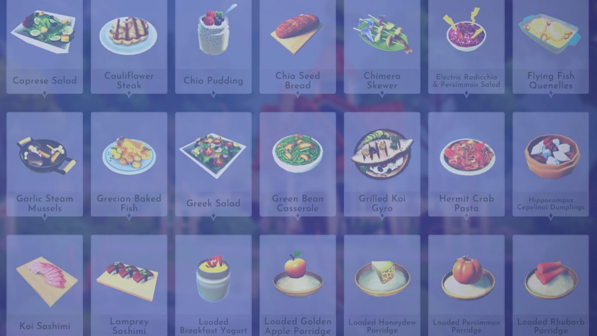 21 different The Storybook Vale recipes in Disney Dreamlight Valley.