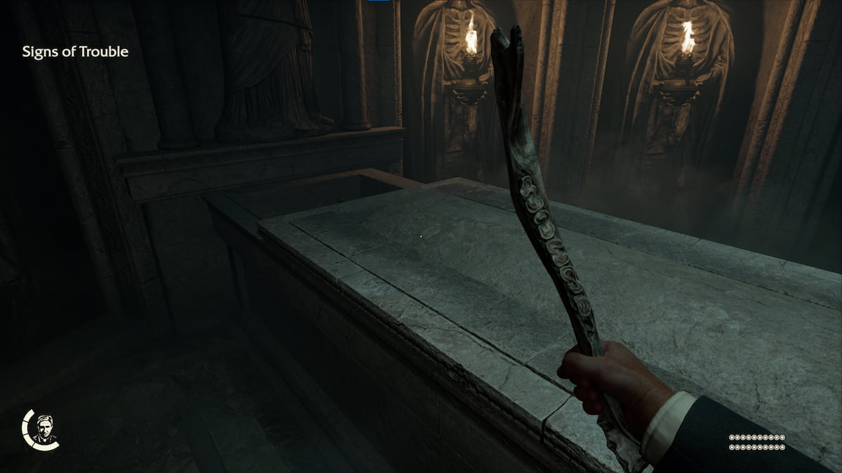 sarcophagus reward fire statue puzzle